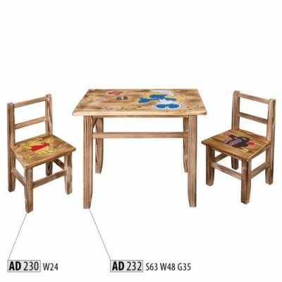 Kindertafelset, 3-delig, tafel met 2 stoelen, kindermeubels, voor kinderkamer