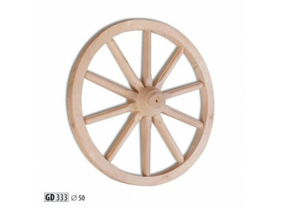 Decoratie houten wiel Ø 50 cm spaakwiel 10 spaken karrewiel tuindecoratie theaterversiering Nieuw