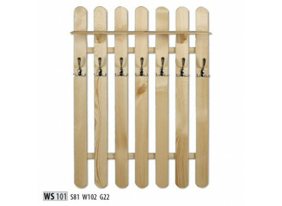 Kledingkast Wandkast met 7 haken, Wandpaneel Gang Echt hout