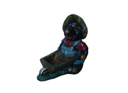 Ontwerp Mol Kruiwagen Figuur Standbeeld Sculptuur Figuren Decoratie 45cm Decoratie