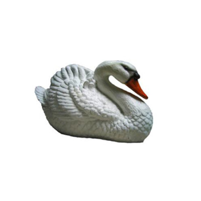 Decoratie tuin plastic figuren met de hand beschilderd beeld standbeeld grappige zwaan 21cm