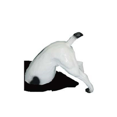 Gekke tuinbeeld standbeeld hond met achterwerk 35 cm sculptuur figuren beelden.