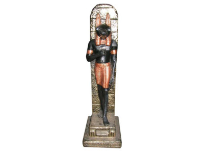 Egyptische figuur Anubis kunststof god van de dood decoratie standbeelden figuren 33cm.