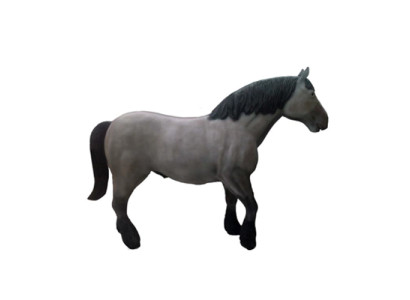 Abstract modern mooi plastic beeldhouwwerk, hoogte van paardenfiguur 80 cm.