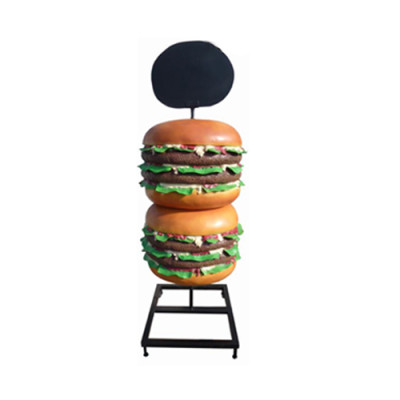 Sculptuur Dubbele Cheeseburger Hamburger Standbeeld Decoratieve Figuur Standbeeld