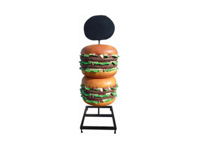 Sculptuur Dubbele Cheeseburger Hamburger Standbeeld Decoratieve Figuur Standbeeld