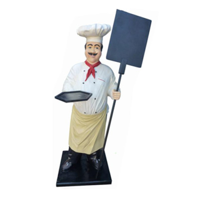 Kok figuur standbeeld sculptuur reclamefiguur menukaart reclamebord menu decoratie