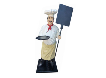 Kok figuur standbeeld sculptuur reclamefiguur menukaart reclamebord menu decoratie