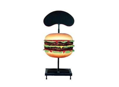 Beeld Dubbele Kaasburger Hamburger Standbeeld Figuur Standbeeld