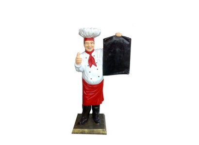 Kok figuur standbeeld sculptuur reclamefiguur menubord reclamebord restaurant 140cm