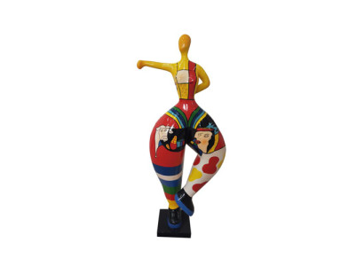 ballerina figuur abstracte figuren standbeelden modern beeld kleurrijk beschilderd nieuw 85cm