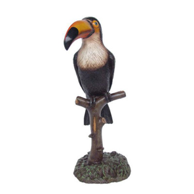 Tuindecoratie Vogel Toekan 80cm Beeld Standbeeld Sculpturen Figuren Papegaai 113cm