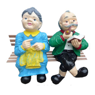 Deko Figur Standbeeld Sculptuur 64cm Beelden Beelden Beeldhouwerijen Ouderenpaar Tuin