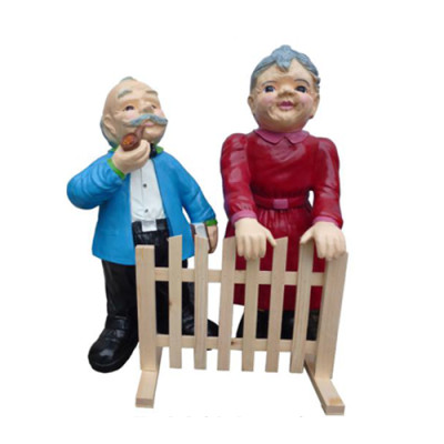 Pensioen decoratie figuur standbeeld sculptuur 80 cm figuren standbeelden sculpturen oma opa P41