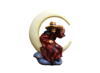 Deko Figur Standbeeld Sculptuur 80 cm Figuren Standbeelden Sculpturen Heks Maan Nieuw P133