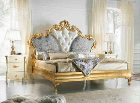 Klassiek bed barok rococo hotelbedden gestoffeerd tweepersoonsbed 180x200cm.