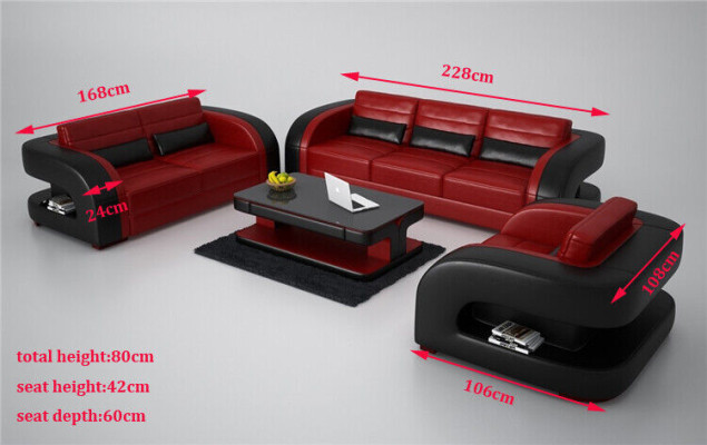 Luxe woonkamerbankstel 3+2 set, leren bekleding bankstellen.