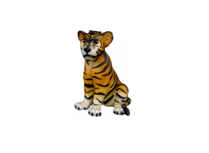 Decoratie tuin plastic figuren Handbeschilderd beeld standbeeld tijger 35 cm Standbeelden