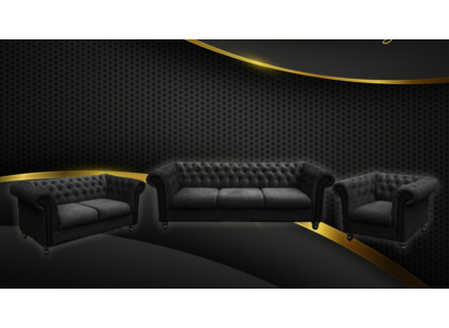 Sofaset Chesterfield Design Woonkamer Meubels Bankstel 3-2-1 Zitsbanken Bankstellen