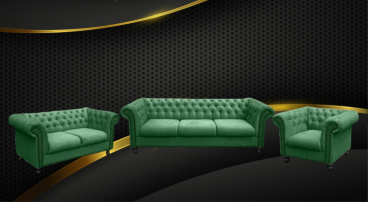 Sofaset Chesterfield Design Woonkamer Meubels Bankstel 3-2-1 Zitsbanken Bankstellen