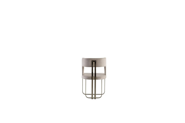 Stoel Beige Elegante Moderne Eetkamer Mooi Stofontwerp Luxe Metalen Stoelen