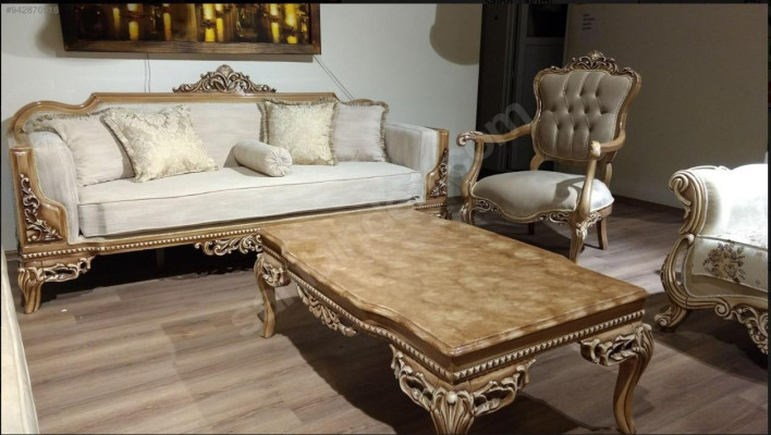 Designer bank Lichter stoffen bekleding 3-zits + salontafel Nieuw model voor woonkamer