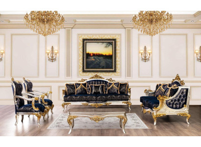 Koninklijk Blauw Bankstel Bankstel Salontafel Meubels 5-delig Bank