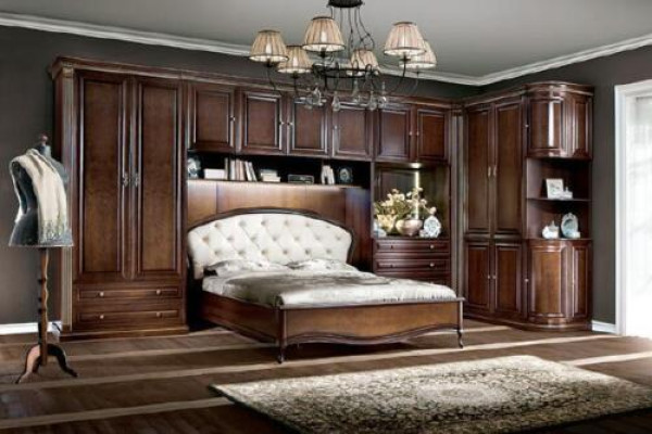 Bed Slaapkamer Koninklijke Slaapkamer + Bovenkast Kast Nieuw Verona IV