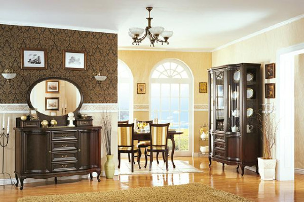 Klassieke eetkamer vitrine kast stoelen tafel Chippendale woonkamer 10-delig