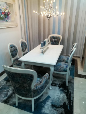 Eettafel ontwerper stoelen set van 6 stoelen met tafel