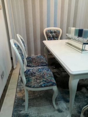 Eettafel ontwerper stoelen set van 6 stoelen met tafel