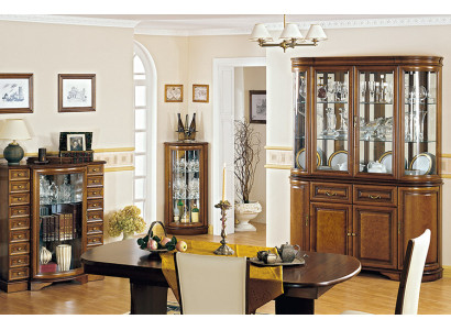 Complete woonkamer vitrinekast dressoir tafel vitrinekast eetkamer set 4-delig