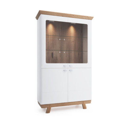 4-delige set 1x vitrine 2x commode 1x eettafel Ontwerp woonkamer eetkamer Nieuw