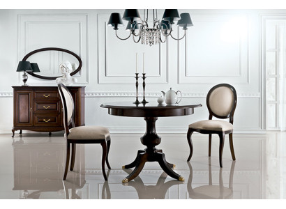 Klassieke tafel met 2 stoelen Royal stoelen Tafels Ronde tafel Houten tafel - Verona