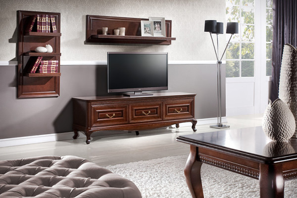 Volledige woonkamer Klassieke salontafel TV-tafel Rek Console Regal - Verona