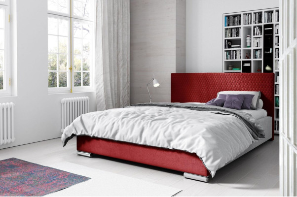 Bedframe Tweepersoonsbed Bed Rood Huwelijksbed Bedden Gestoffeerd Bed Modern Polyester 180cm