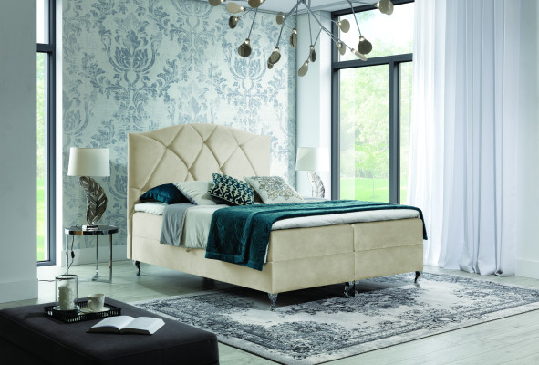 Chesterfield boxspring bed meubels bedden king size fluweel hotel nieuw slaapkamer