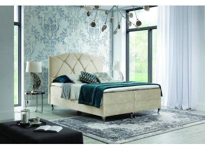 Chesterfield boxspring bed meubels bedden king size fluweel hotel nieuw slaapkamer