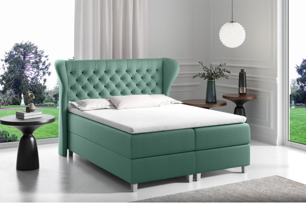 Bed Chesterfield boxspring meubels bedden king size fluweel hotel nieuw slaapkamer