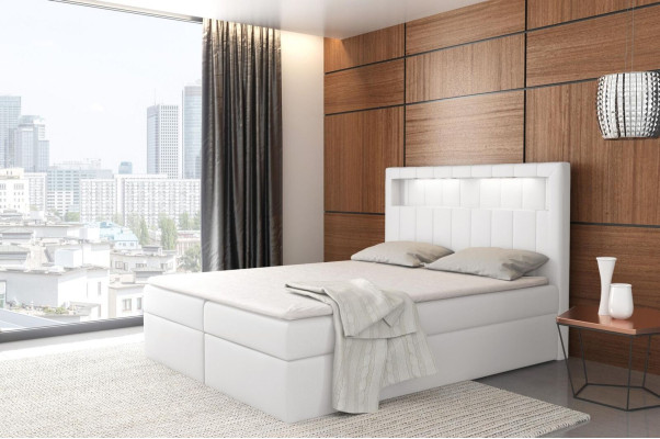 Bed verlicht boxspring bedden king size fluweel hotel nieuw slaapkamer meubilair