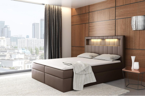 Bed verlicht boxspring bedden king size fluweel hotel nieuw slaapkamer meubilair