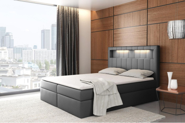 Bed verlicht boxspring bedden king size fluweel hotel nieuw slaapkamer meubilair