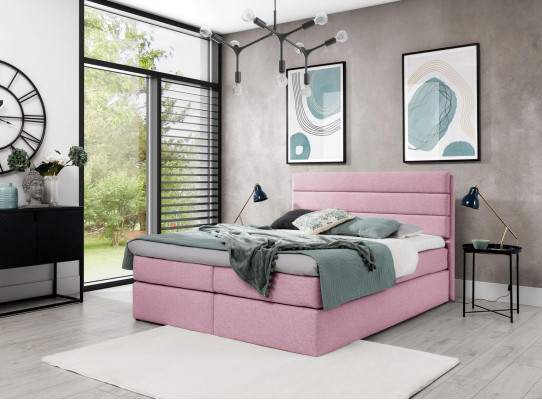 Wit Bed Boxspring bed 180x200 Slaapkamer Ontwerp Tweepersoons Hotel Modern Meubels