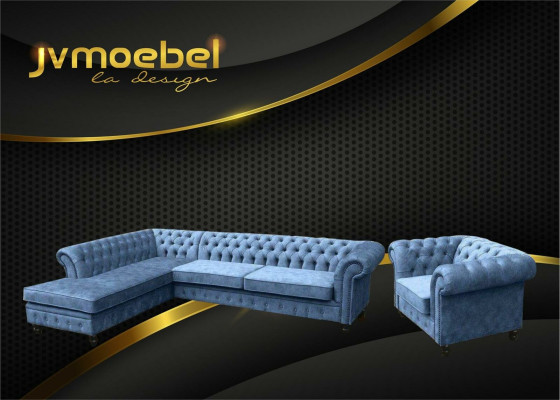 Hoekbank Bank Bank Bankstel Chesterfield Design Luxe Meubelset