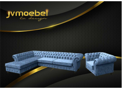 Hoekbank Bank Bank Bankstel Chesterfield Design Luxe Meubelset