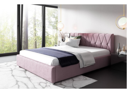 Bed Bedframe Upholstered bed Beds Double hotel 180x200 Bedroom Pink Furniture