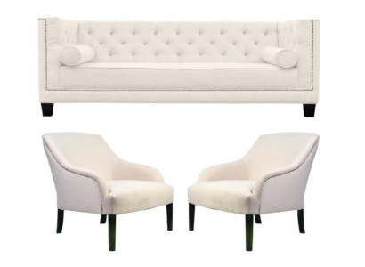 Wit Chesterfield fauteuil xxl Big Textiel Stof Bankstellen Creatief Meubilair Nieuwe Banken