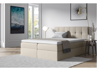 Stof boxspringbed textiel design dubbel hotel slaapkamer modern bed bedden