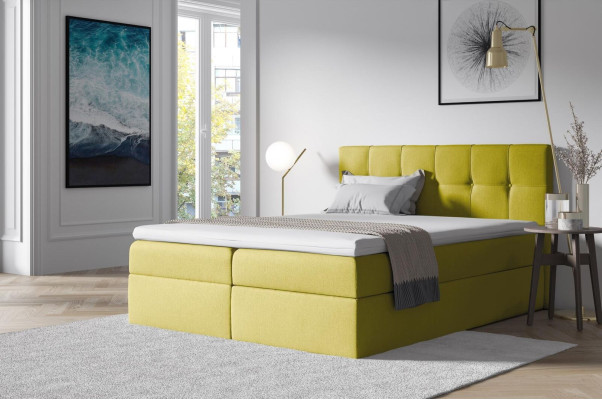 Stof boxspringbed textiel design dubbel hotel slaapkamer modern bed bedden