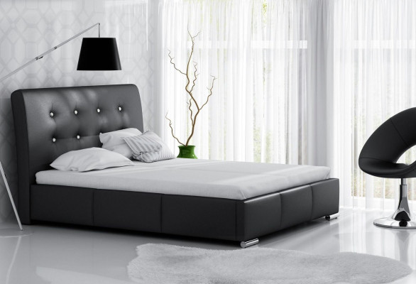 Echtelijk bed Bedframe Bedden Gestoffeerd bed Tweepersoonsbed Wit Polyester Eigentijds